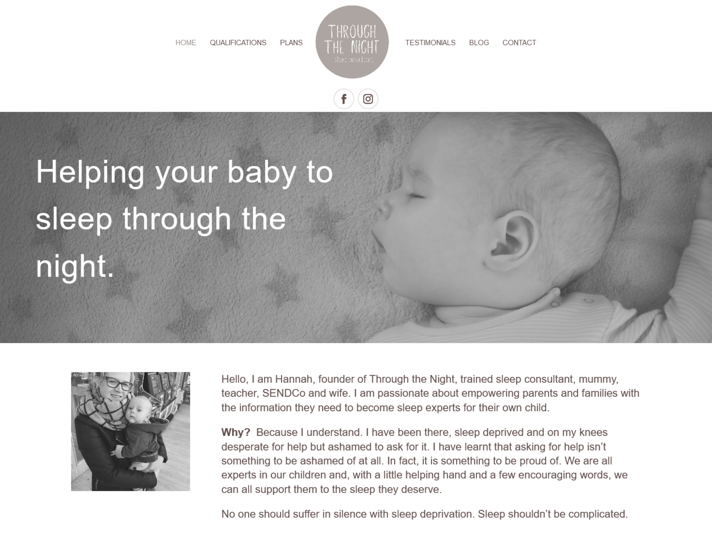 Website for sleep consultant