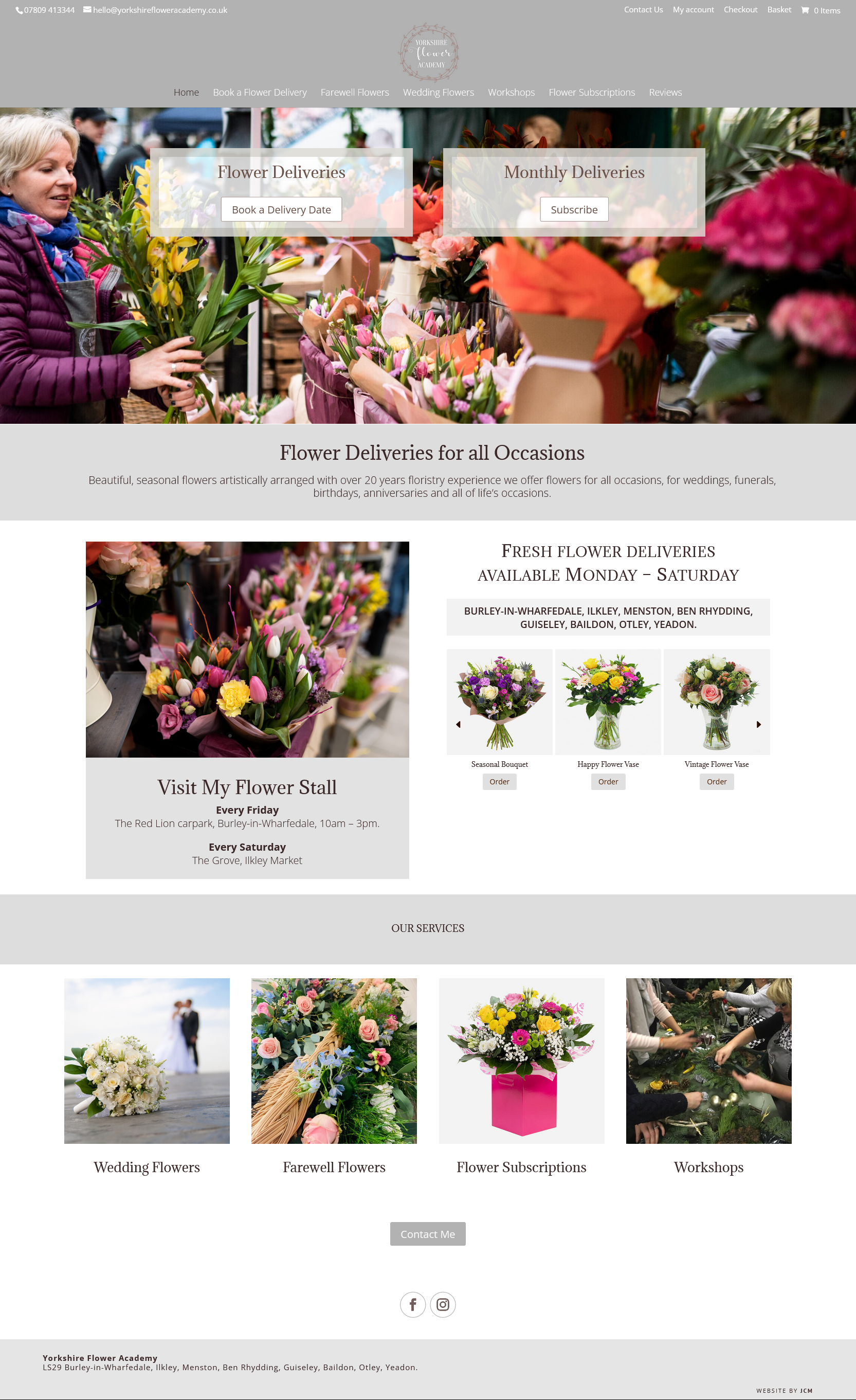 Yorkshire Flower Academy Flower Shop Website Design