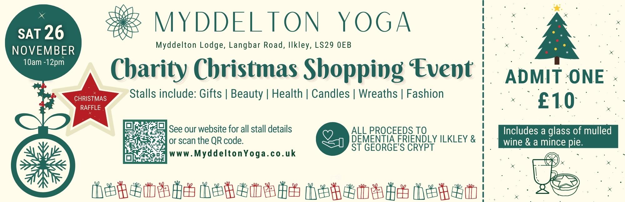 Myddelton Yoga Christmas Fayre Ticket Design